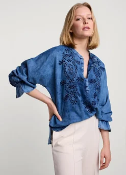Vrouwen Summum Woman Blouse Met Broderie Anglaise