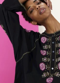Vrouwen Summum Woman Blouse Met Gebloemd Borduurwerk
