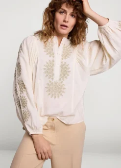 Vrouwen Summum Woman Blouse Met Gouden Borduursels