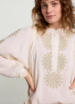 Vrouwen Summum Woman Blouse Met Gouden Borduursels