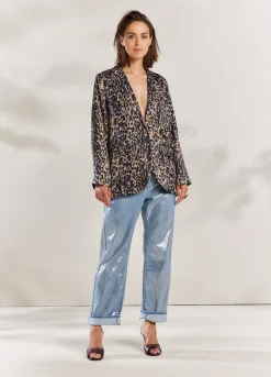 Vrouwen Summum Woman Boyfriend Blazer Met Print