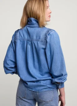 Vrouwen Summum Woman Denim Blouse Met Knoopjes