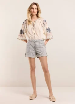 Vrouwen Summum Woman Denim Streepjesshort