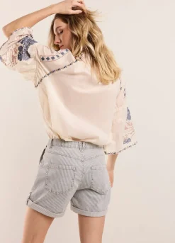 Vrouwen Summum Woman Denim Streepjesshort