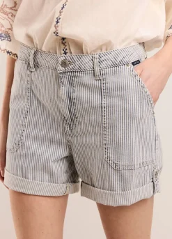 Vrouwen Summum Woman Denim Streepjesshort