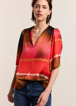 Vrouwen Summum Woman Faded Top Met Vlindermouw