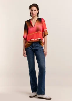 Vrouwen Summum Woman Faded Top Met Vlindermouw