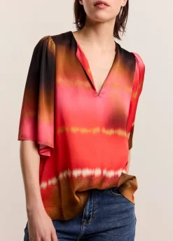 Vrouwen Summum Woman Faded Top Met Vlindermouw