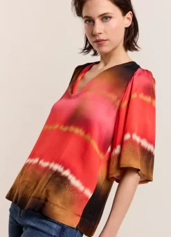 Vrouwen Summum Woman Faded Top Met Vlindermouw