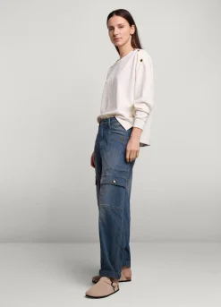 Vrouwen Summum Woman Gestreepte Cargo Jeans