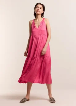 Vrouwen Summum Woman Glanzende Strokenjurk