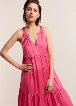 Vrouwen Summum Woman Glanzende Strokenjurk