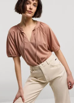Vrouwen Summum Woman Glimmende Lurex Top