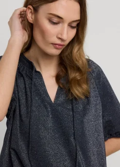 Vrouwen Summum Woman Glimmende Lurex Top