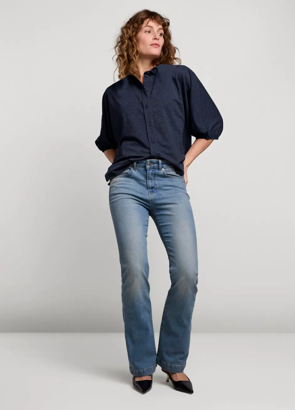 Vrouwen Summum Woman Glimmende Overhemdblouse