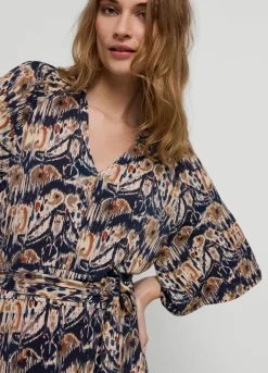 Vrouwen Summum Woman Ikatprint Jurk Met Polokraag