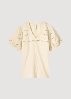 Vrouwen Summum Woman Jersey Top Met Broderie Anglaise