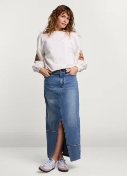 Vrouwen Summum Woman Lange Denim Rok