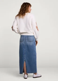 Vrouwen Summum Woman Lange Denim Rok