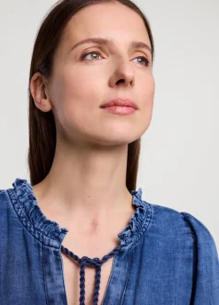 Vrouwen Summum Woman Lange Indigo Jurk