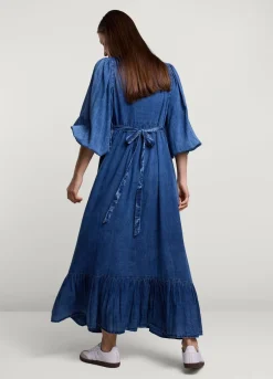 Vrouwen Summum Woman Lange Indigo Jurk