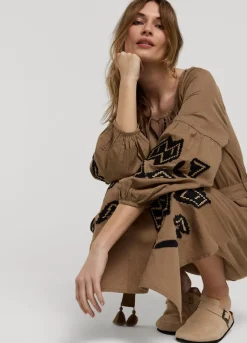 Vrouwen Summum Woman Lange Jurk Met Borduur