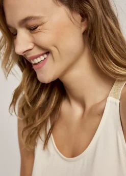 Vrouwen Summum Woman Luxury Basic Singlettop Met Gekruiste Schouderbanden