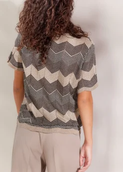 Vrouwen Summum Woman Metallic Zigzag Top