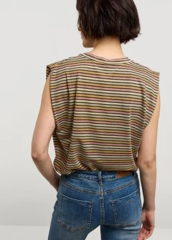 Vrouwen Summum Woman Mouwloze Top Met Streepjes