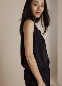 Vrouwen Summum Woman Satijnen Top Met Kant