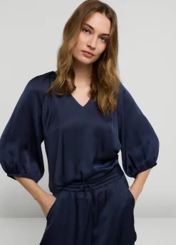 Vrouwen Summum Woman Satijnen Top V-Hals