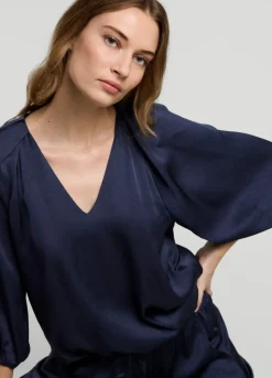 Vrouwen Summum Woman Satijnen Top V-Hals