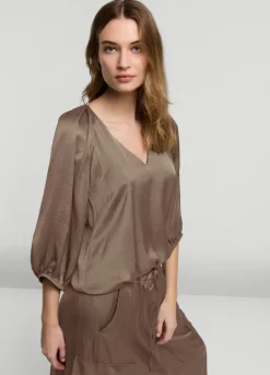Vrouwen Summum Woman Satijnen Top V-Hals