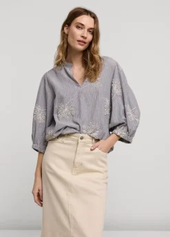 Vrouwen Summum Woman Streepjestop Met Bloemen