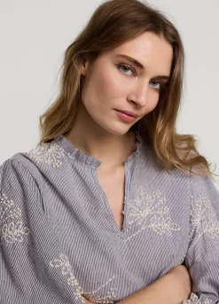 Vrouwen Summum Woman Streepjestop Met Bloemen
