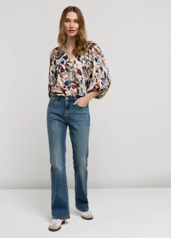 Vrouwen Summum Woman Top V-Hals Camouflage Print