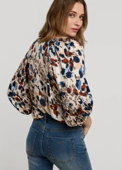 Vrouwen Summum Woman Top V-Hals Camouflage Print