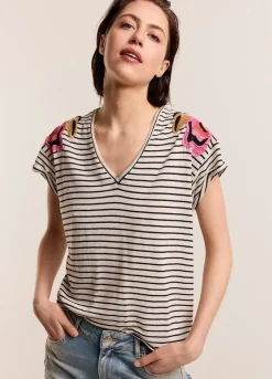 Vrouwen Summum Woman T-Shirt Met Bloemenborduursel
