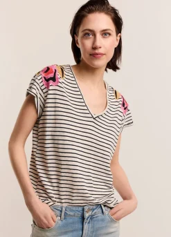 Vrouwen Summum Woman T-Shirt Met Bloemenborduursel