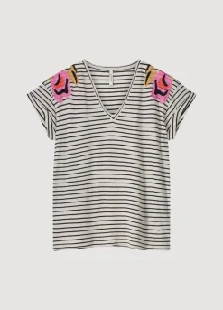 Vrouwen Summum Woman T-Shirt Met Bloemenborduursel