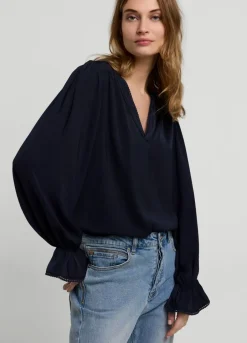 Vrouwen Summum Woman V-Hals Drapey Satin Top