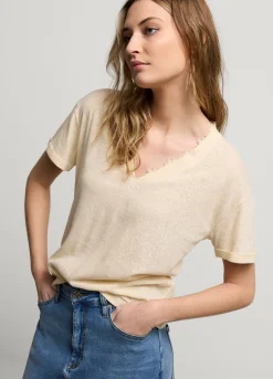Vrouwen Summum Woman V-Hals Top Met Kant