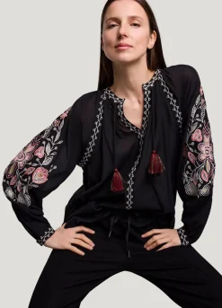 Vrouwen Summum Woman Voile Blouse Met Borduur