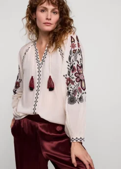 Vrouwen Summum Woman Voile Blouse Met Borduur
