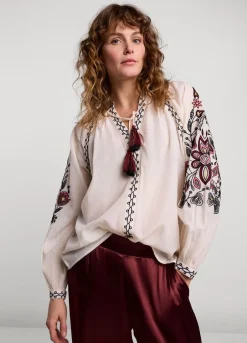 Vrouwen Summum Woman Voile Blouse Met Borduur