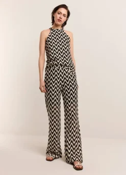 Vrouwen Summum Woman Zigzag Broek Met Wijde Pijp
